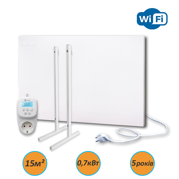 UDEN-700 + Castle AC-209H Wi-Fi + ніжки (металокерамічна панель з терморегулятором і ніжками-стійками)
